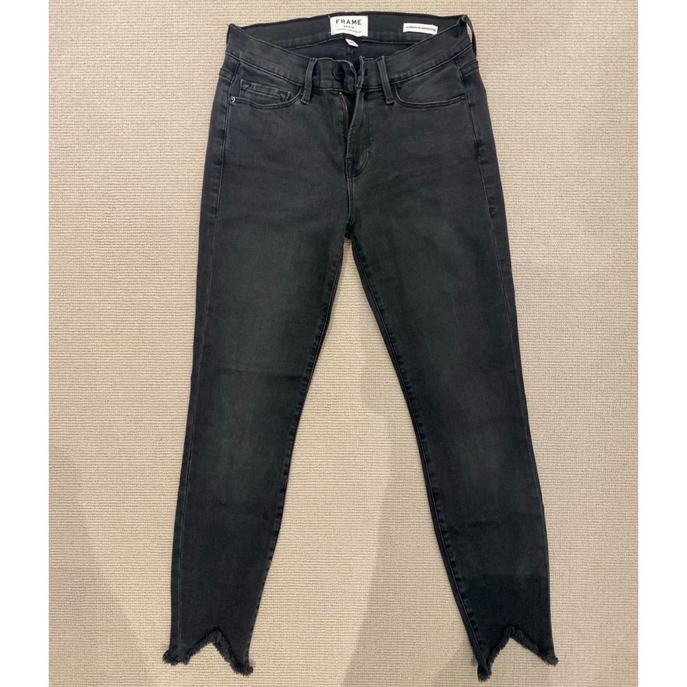 FRAME Denim black crop skinny jeans